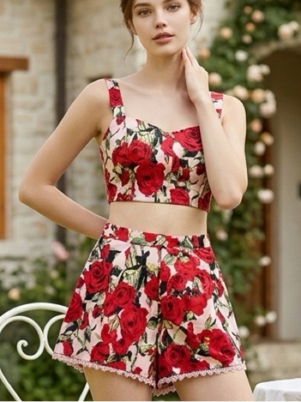 Rose print Shorts